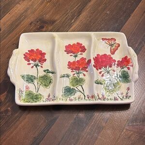 Floral Ceramic Serving Tray